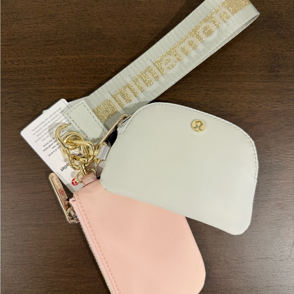 Lululemon Pink and Cream Dual Pouch Wristlet Wallet - Picture 2 of 5